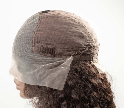 Front Lace Cacheada Castanha Cabelo Humano